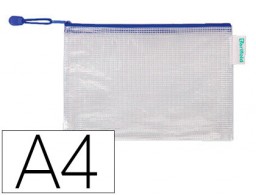 Bolsa multiusos Tarifold A4 PVC cremallera azul